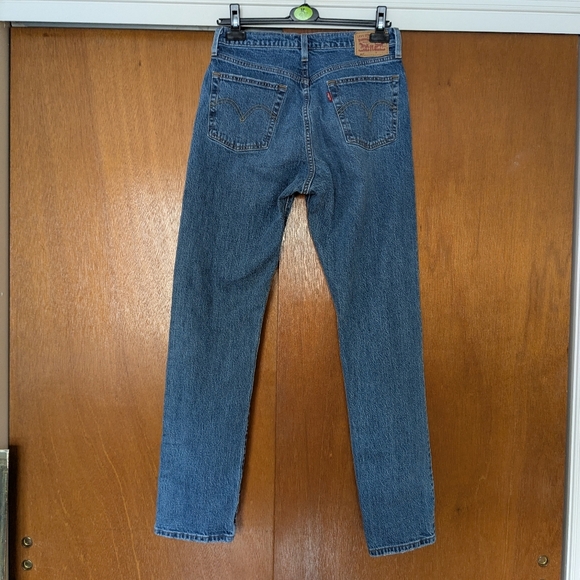 Women's Levis 501 jeans blue high waisted straight leg - Picture 5 of 11